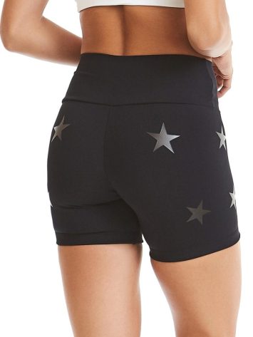 CAJUBRASIL Shorts 9604 Knockout Stars Black – Sexy Yoga Shorts- Brazilian