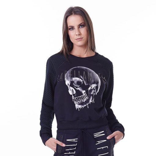 LabellaMafia Glam Rock Skull Sweatshirt Cropped - MTP16150