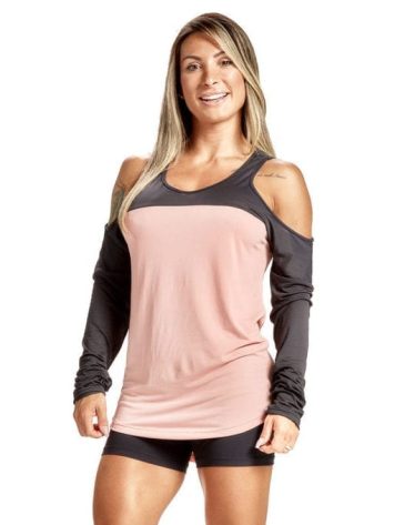 OXYFIT Blusa Section Top 46443 Nude/Black – Long Sleeves