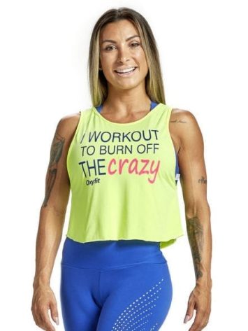 OXYFIT Tank Top Cropped Burn 46451 Lime – Sexy Workout Tops