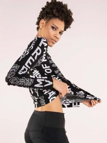 FREDDY WR.UP Sport Inspired College Luxe Top – Black/White