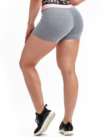 Shorts Intensity 21262 Grey Heather Rosa Yogurte- Sexy Workout Shorts-Booty Shorts
