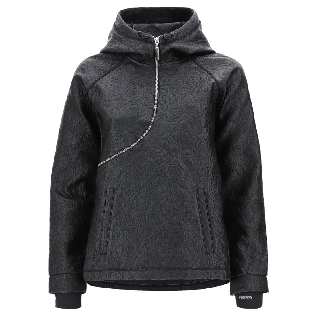 FREDDY Hooded Jacket  – Curved Zip – CURVE2F901 -Black